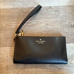 Kate Spade Black Leather Wristlet